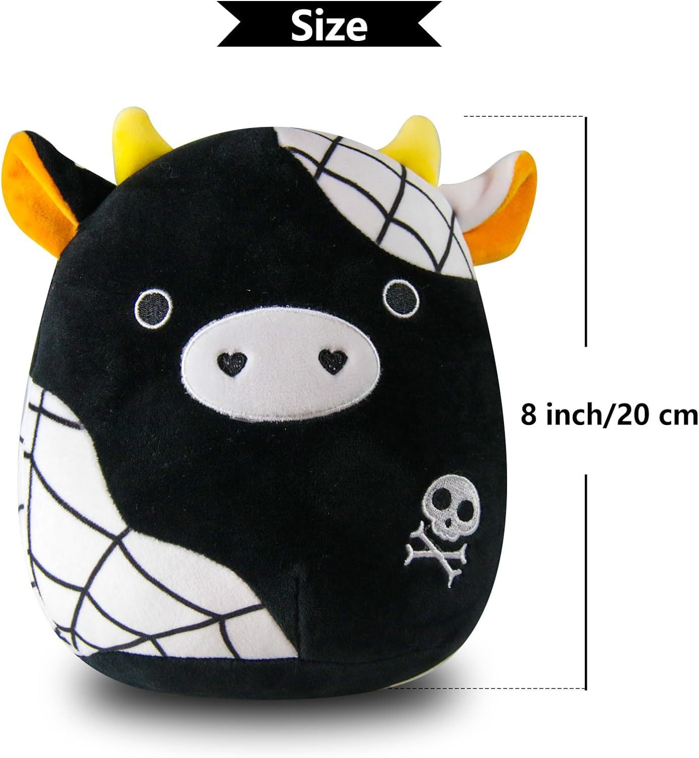 Halloween Black Cow Plush Pillow Toy Cute Soft Cow Stuffed Animals