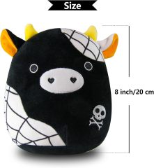 Halloween Black Cow Plush Pillow Toy Cute Soft Cow Stuffed Animals
