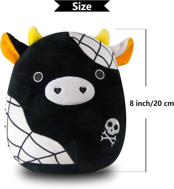 Halloween Black Cow Plush Pillow Toy Cute Soft Cow Stuffed Animals