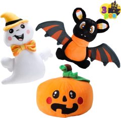 3 Pieces Stuffed Plush Dolls (Ghost, Pumpkin and Bat) Suitable for Party Gifts