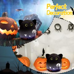 Kawaii Halloween Black Cat Stuffed Animal Soft Stuffed Cat Pillow Doll Gift for Kids