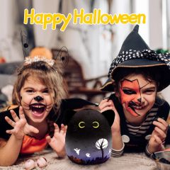 Kawaii Halloween Black Cat Stuffed Animal Soft Stuffed Cat Pillow Doll Gift for Kids