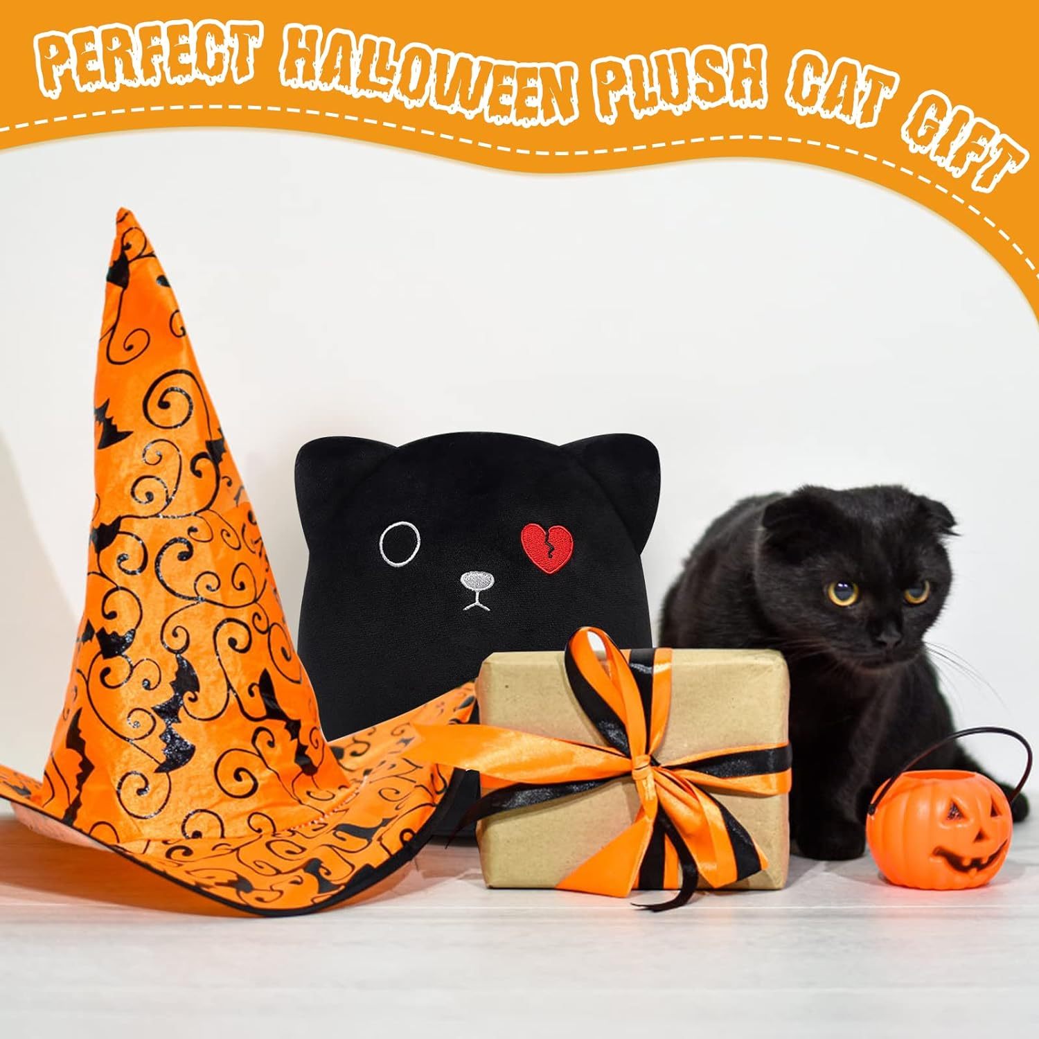 8 inch Halloween stuffed Animals Plush Cat Toys for kids