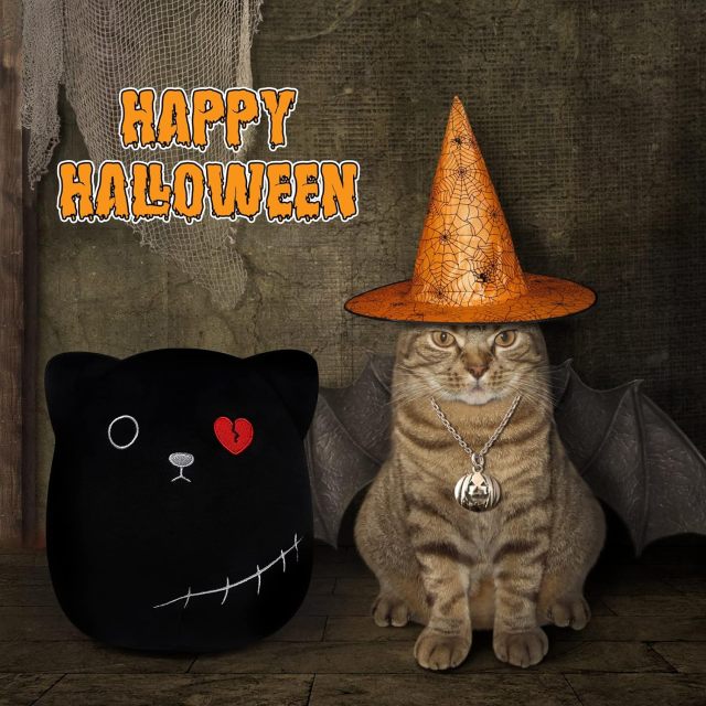 8 inch Halloween stuffed Animals Plush Cat Toys for kids