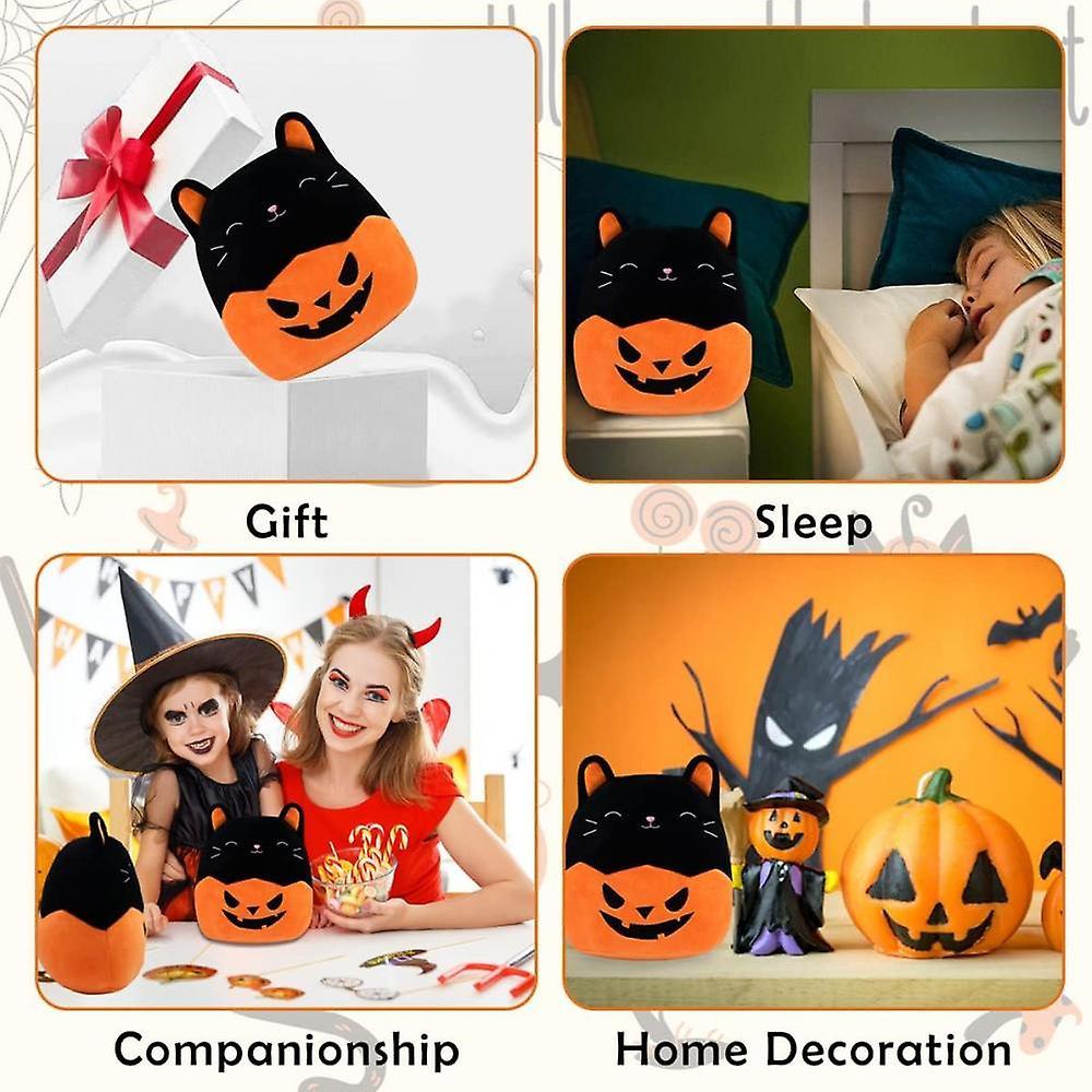Cute Halloween Cat Plush Pillow Toys, Kawaii Halloween Stuffed Animals Black Cat Plushie