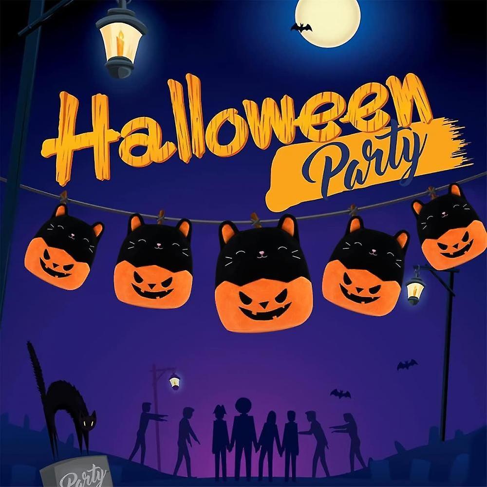 Cute Halloween Cat Plush Pillow Toys, Kawaii Halloween Stuffed Animals Black Cat Plushie