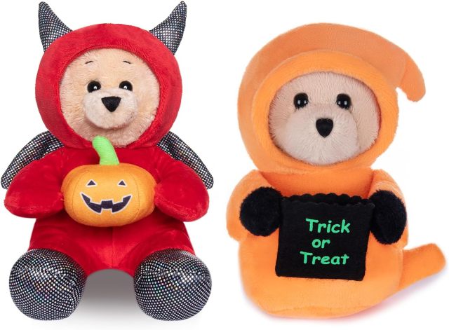 9" Devil Stuffed Animal Teddy Bear Plush Ghost Stuffed Devil Toy with Pumpkin