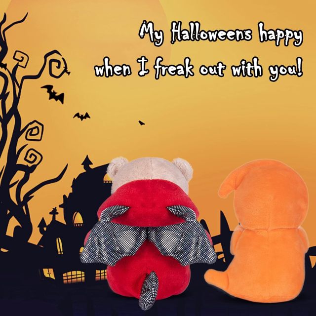 9" Devil Stuffed Animal Teddy Bear Plush Ghost Stuffed Devil Toy with Pumpkin