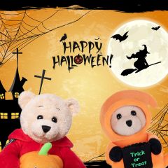 9" Devil Stuffed Animal Teddy Bear Plush Ghost Stuffed Devil Toy with Pumpkin