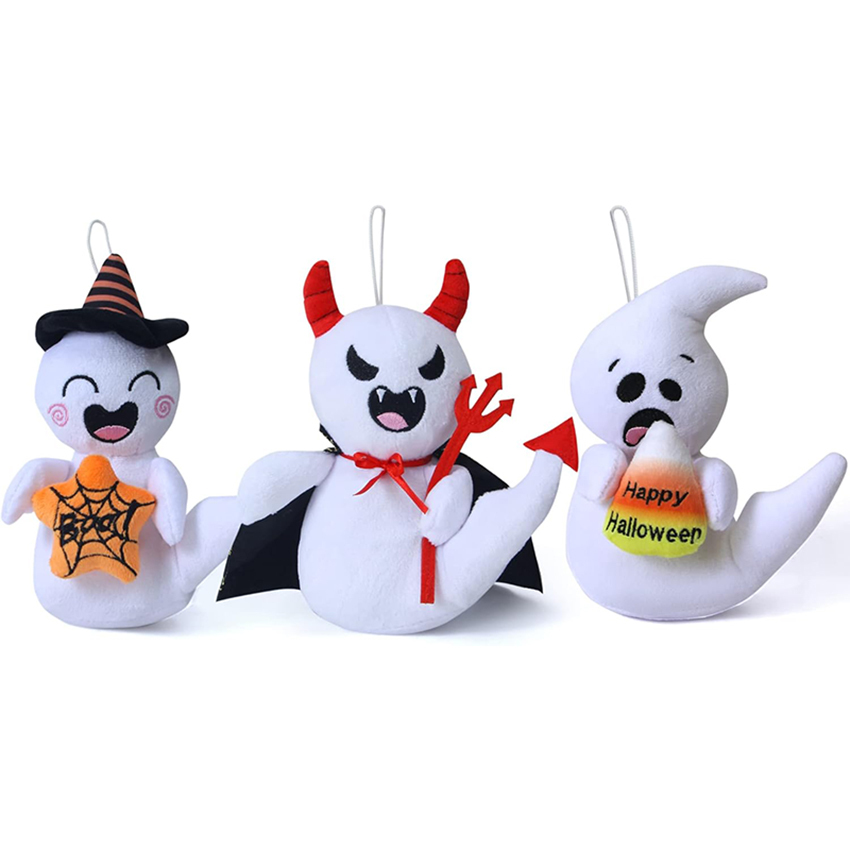Pack of 3 Hang-able Squishy Plush Toys Hungry Ghost Halloween Stuffed Animals