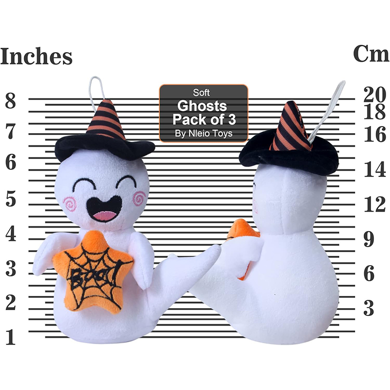 Pack of 3 Hang-able Squishy Plush Toys Hungry Ghost Halloween Stuffed Animals