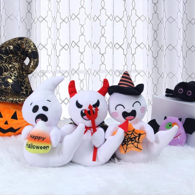 Pack of 3 Hang-able Squishy Plush Toys Hungry Ghost Halloween Stuffed Animals