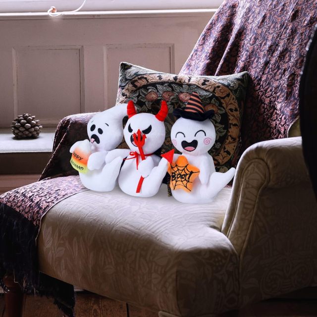 Pack of 3 Hang-able Squishy Plush Toys Hungry Ghost Halloween Stuffed Animals