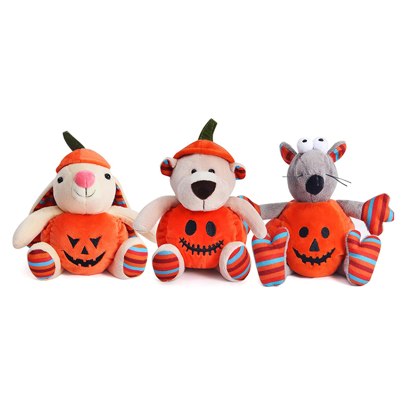 3 Halloween Bunny Plush Cuddly Rat Bear Stuffed Animals 9.5” Cute Plush Toys