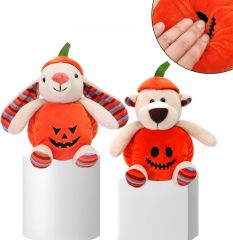 3 Halloween Bunny Plush Cuddly Rat Bear Stuffed Animals 9.5” Cute Plush Toys