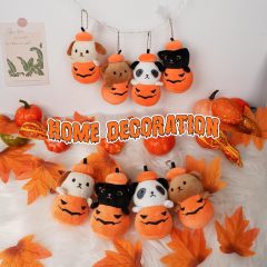 Halloween Pumpkin Stuffed Animal Keychain 4 pcs Plush Pumpkin Set