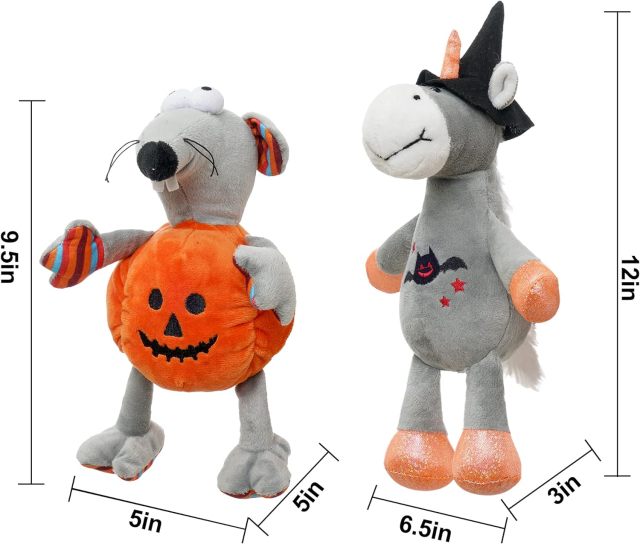 Pack of 3 Halloween Squishy Bear Cuddly Plush Fox Unicorn Stuffed Animals 12”Cute Plush Toys Collection