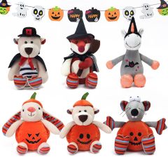 Pack of 3 Halloween Squishy Bear Cuddly Plush Fox Unicorn Stuffed Animals 12”Cute Plush Toys Collection