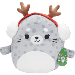 10" Soft Squishy Seal Stuffed Animal Toy Spotted Seal with Earmuffs Winter Plush
