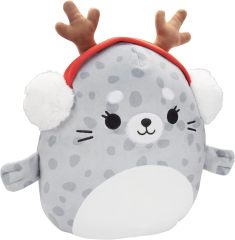 10" Soft Squishy Seal Stuffed Animal Toy Spotted Seal with Earmuffs Winter Plush