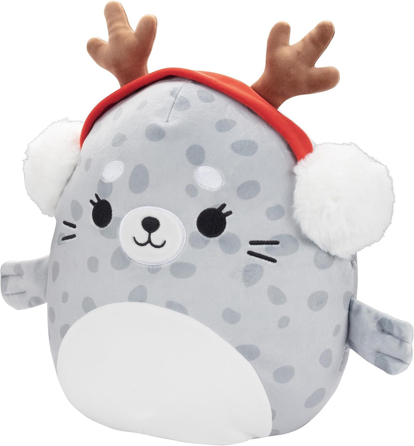 10" Soft Squishy Seal Stuffed Animal Toy Spotted Seal with Earmuffs Winter Plush