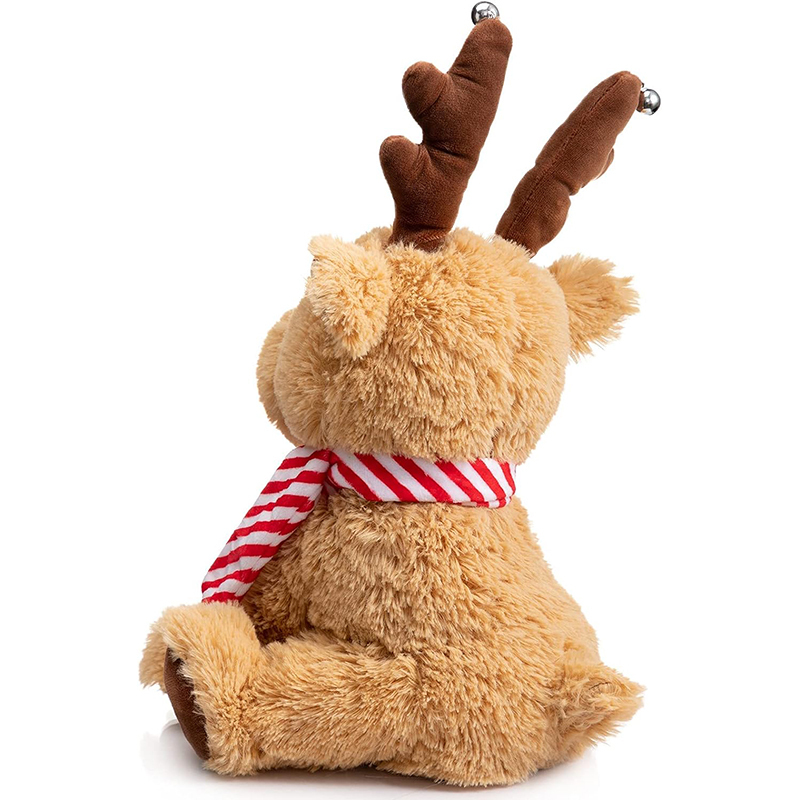 Animated Christmas Plush Reindeer Stuffed Animal Singing and Dancing Deer Toy for Kids
