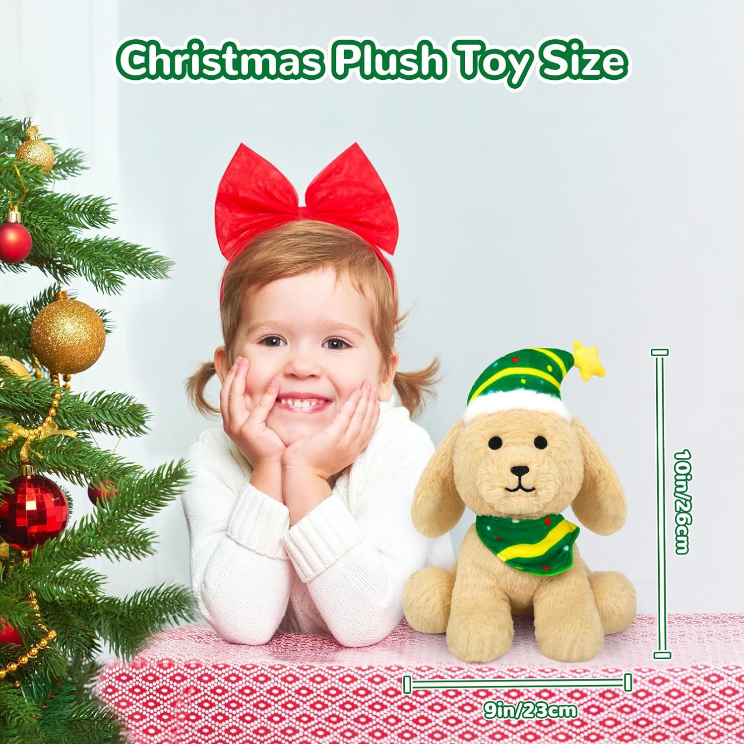 Christmas Stuffed Animal Cute Plush Dog Puppy Doll for Kids Boys Girls