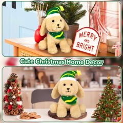 Christmas Stuffed Animal Cute Plush Dog Puppy Doll for Kids Boys Girls