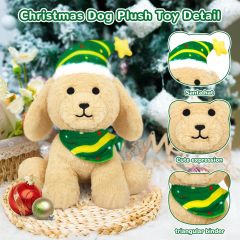 Christmas Stuffed Animal Cute Plush Dog Puppy Doll for Kids Boys Girls