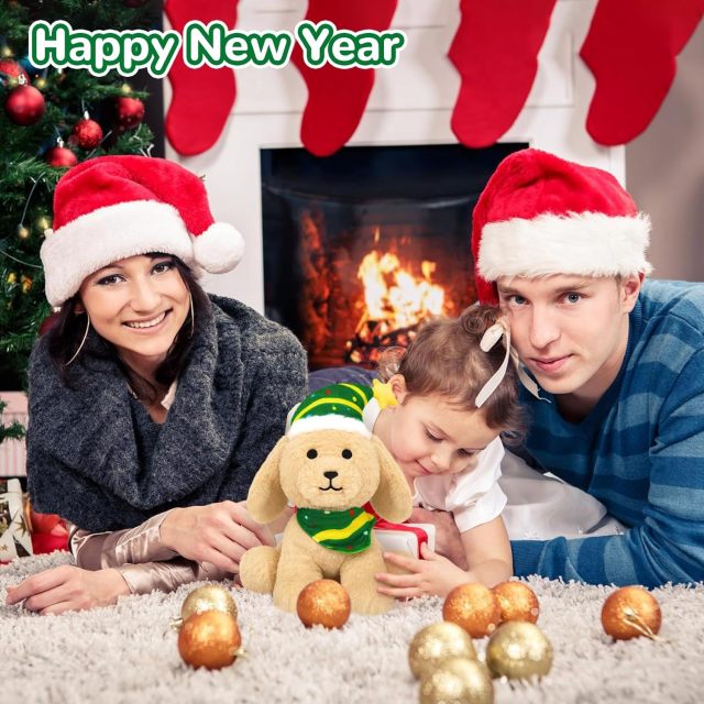 Christmas Stuffed Animal Cute Plush Dog Puppy Doll for Kids Boys Girls