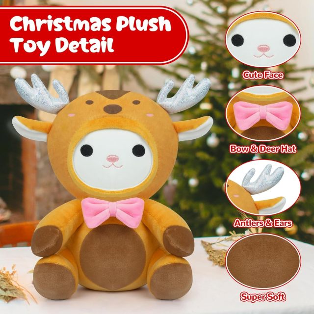 9in Christmas Cat Plush Xmas Cat Stuffed Animals Doll Toys