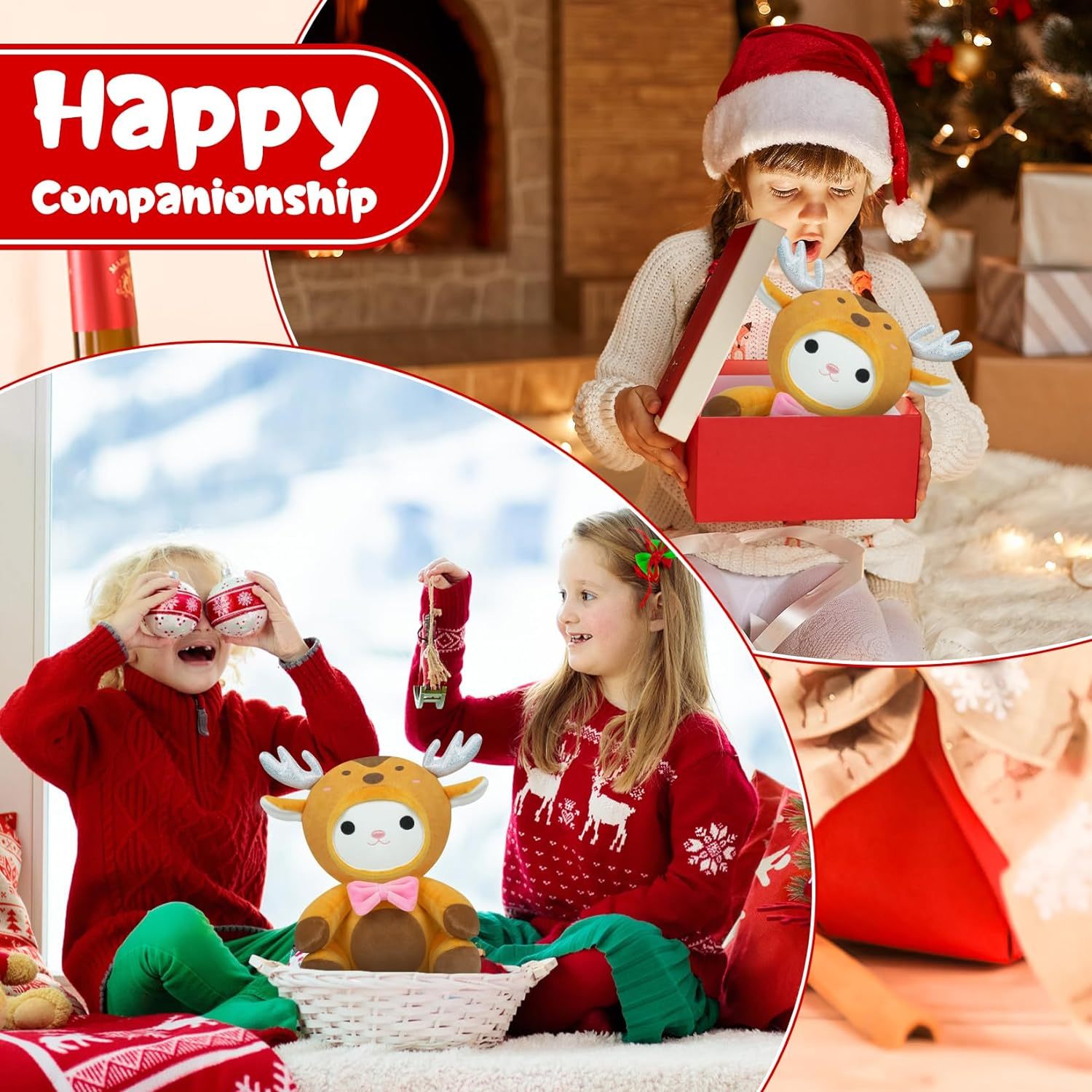 9in Christmas Cat Plush Xmas Cat Stuffed Animals Doll Toys