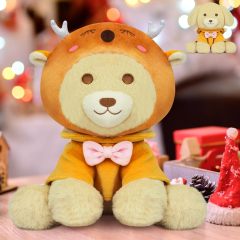 9in Christmas Plush Dog Reindeer Elk Plush Kawaii Stuffed Dog Doll Toy