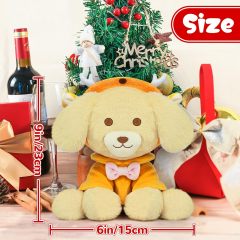 9in Christmas Plush Dog Reindeer Elk Plush Kawaii Stuffed Dog Doll Toy