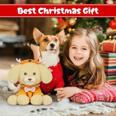 9in Christmas Plush Dog Reindeer Elk Plush Kawaii Stuffed Dog Doll Toy