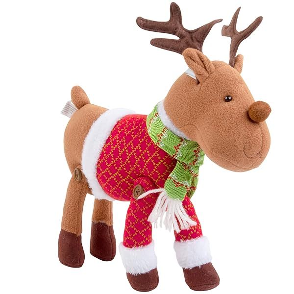 Reindeer Plush 12 Christmas Pet Stuffed Doll Cute Pet Deer Rudolph Toy