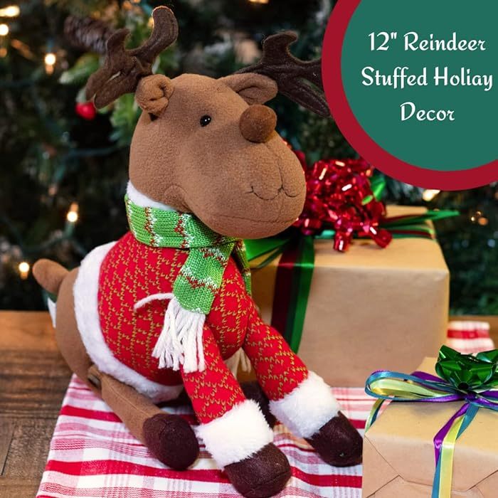 Reindeer Plush 12 Christmas Pet Stuffed Doll Cute Pet Deer Rudolph Toy