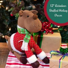 Reindeer Plush 12 Christmas Pet Stuffed Doll Cute Pet Deer Rudolph Toy