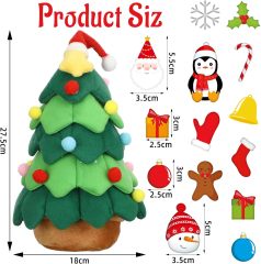 12 Pcs Christmas Tree Plush Set Christmas Tree Stuffed Plush Gifts Santa Claus Snowmen DIY Plush