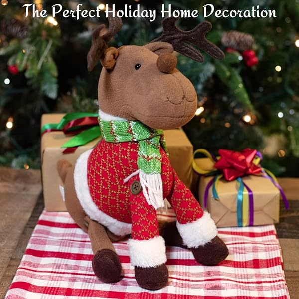 Reindeer Plush 12 Christmas Pet Stuffed Doll Cute Pet Deer Rudolph Toy