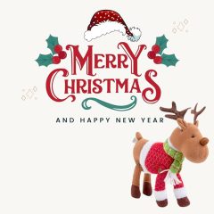 Reindeer Plush 12 Christmas Pet Stuffed Doll Cute Pet Deer Rudolph Toy