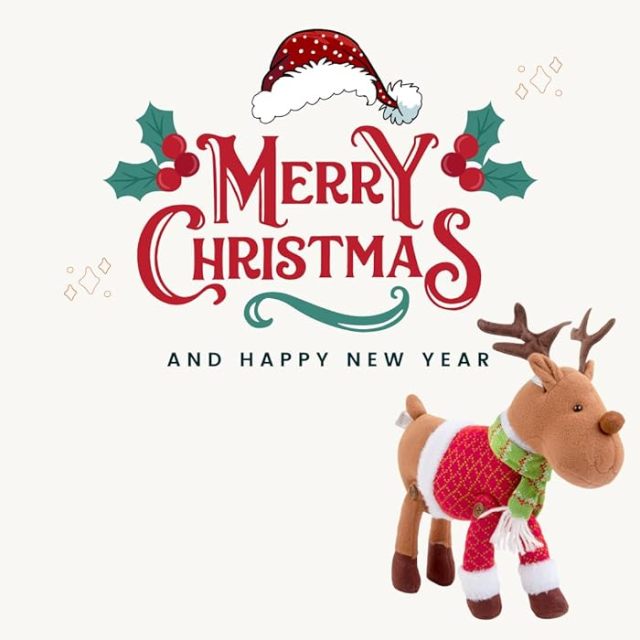 Reindeer Plush 12 Christmas Pet Stuffed Doll Cute Pet Deer Rudolph Toy