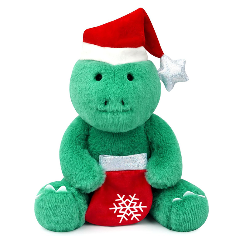 Christmas Stuffed Animal Dinosaur Plushie Kawaii Green Dinosaur Plush Toys