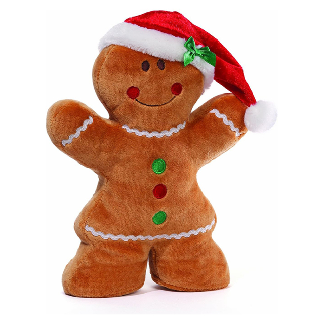 9" Gingerbread Plush Toy with Christmas Hat