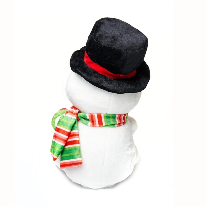 Cute Snowman Plush Toys holds an LED Snowglobe