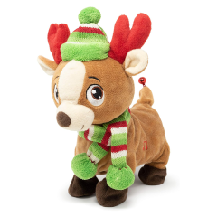 10" Reindeer Animated Stuffed Animal Plush Toy for Christmas
