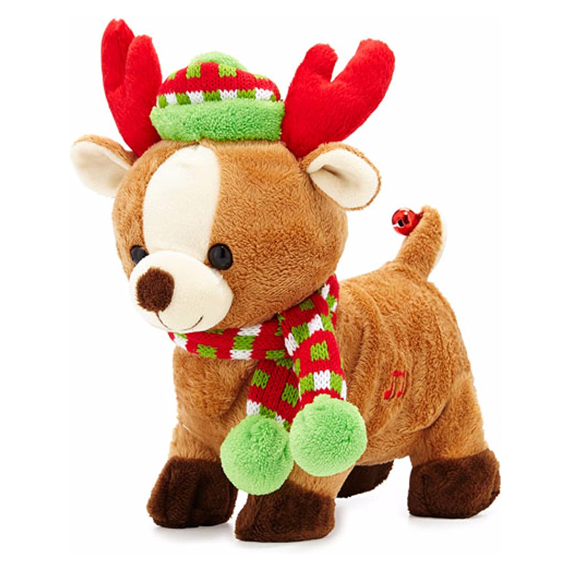 Rock And Roll Rider Dancing Christmas Reindeer Stuffed Animal