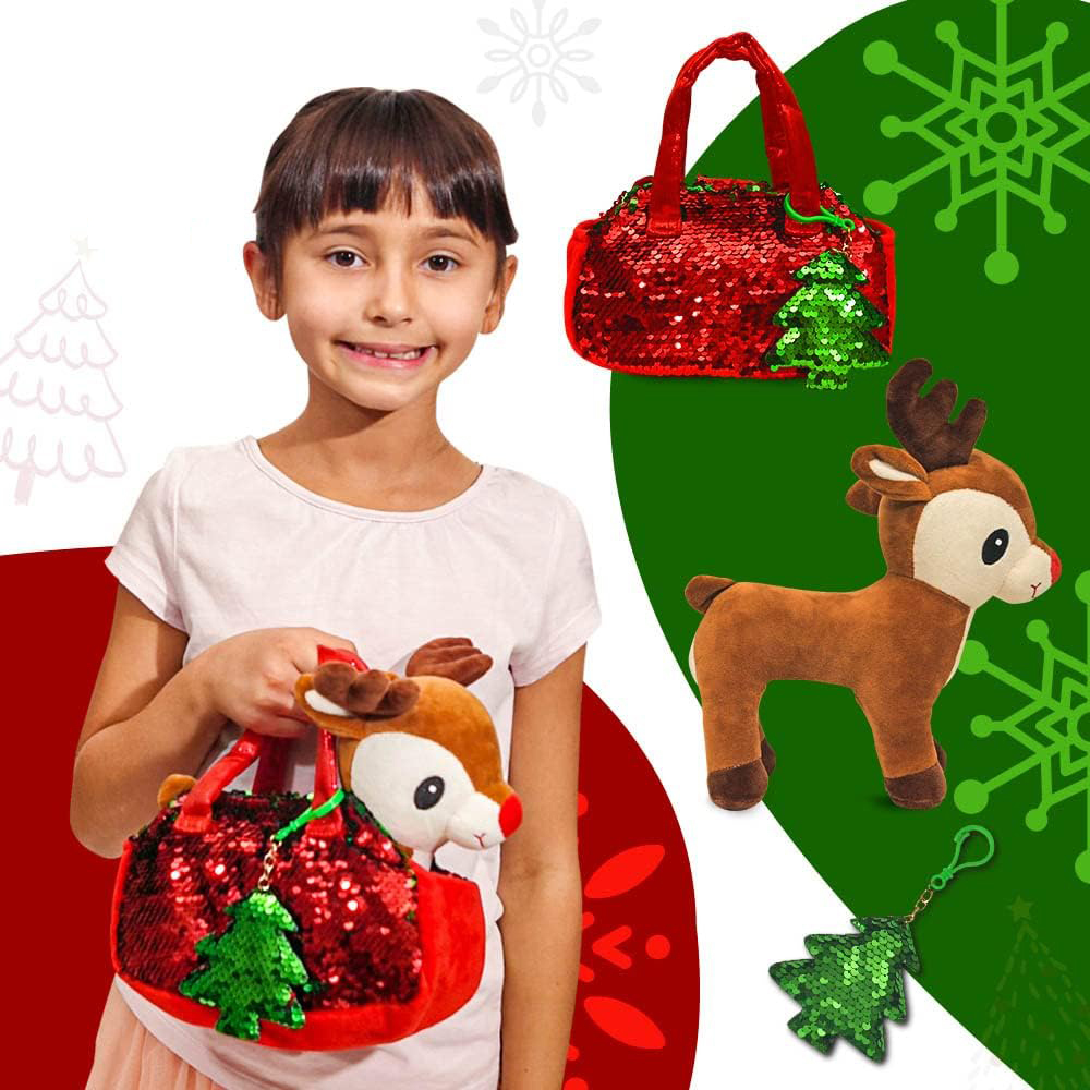 Reindeer Stuffed Animal Plush Pet Set Stuffed Toy with Purse