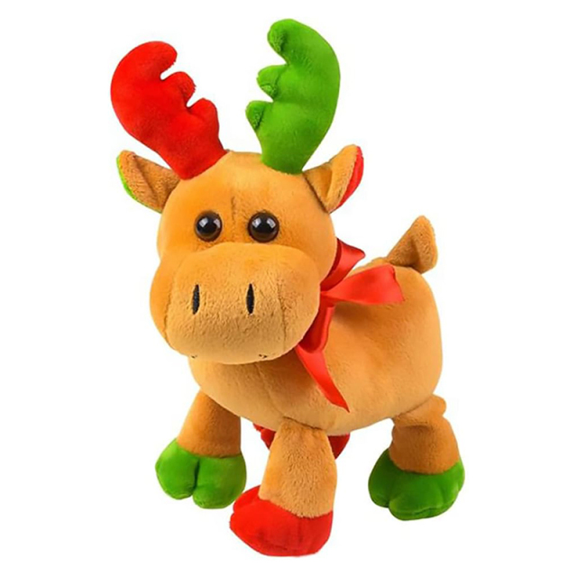 8" Inch Super Soft Cuddly Christmas Decorations Santa Moose Toy