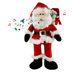 Singing Santa Claus Interactive Christmas Plush Toys with Music Electronic Animated Stuffed Animal